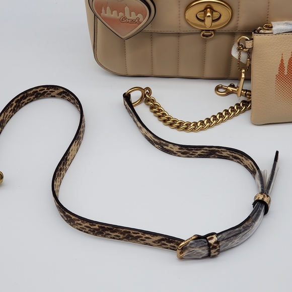 💗3 Piece Coach x Jennifer Lopez Set Marlie Satchel, NYC Wristlet & Bag Charm - Picture 3 of 16